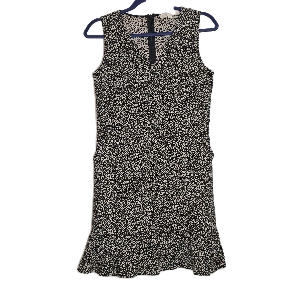 LOFT Leopard Print Sleeveless‎ Dress Size 8 GUC Chic Career Midi 🖤✨
